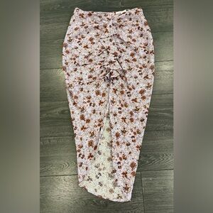 Veronica Beard lavender and brown asymmetrical skirt.